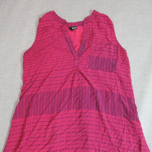 ANA Dress Womens Size XL Pink Sleeveless Geometric Boho Shift Midi Lounge Casual - Picture 3 of 10